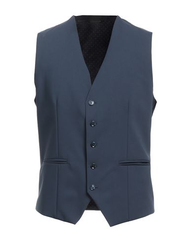 Man Vest Slate blue Size 40 Polyester, Viscose, Elastane