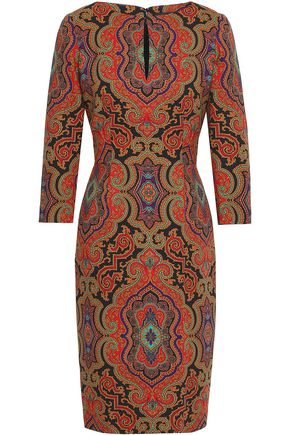 Etro Online Up To 70 Off At The Outnet Etro Printed Stretch Wool Dress