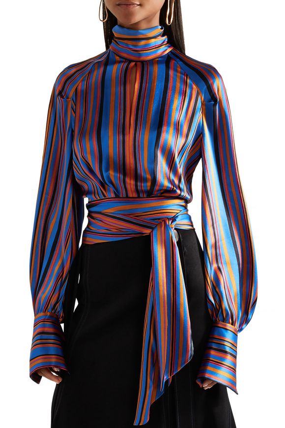 silk satin turtleneck blouse