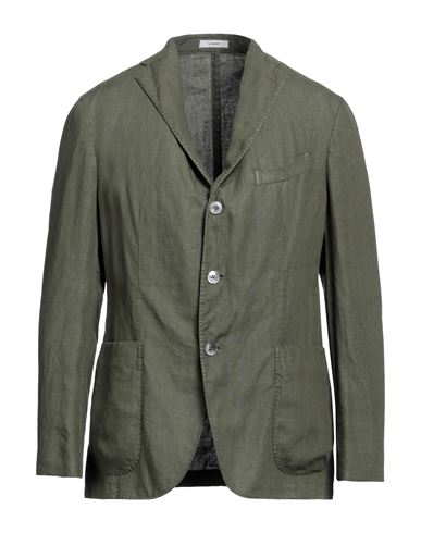 Boglioli Man Blazer Military Green Size 44 Cotton, Linen