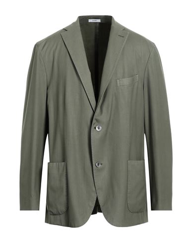 Boglioli Man Suit Jacket Sage Green Size 48 Wool