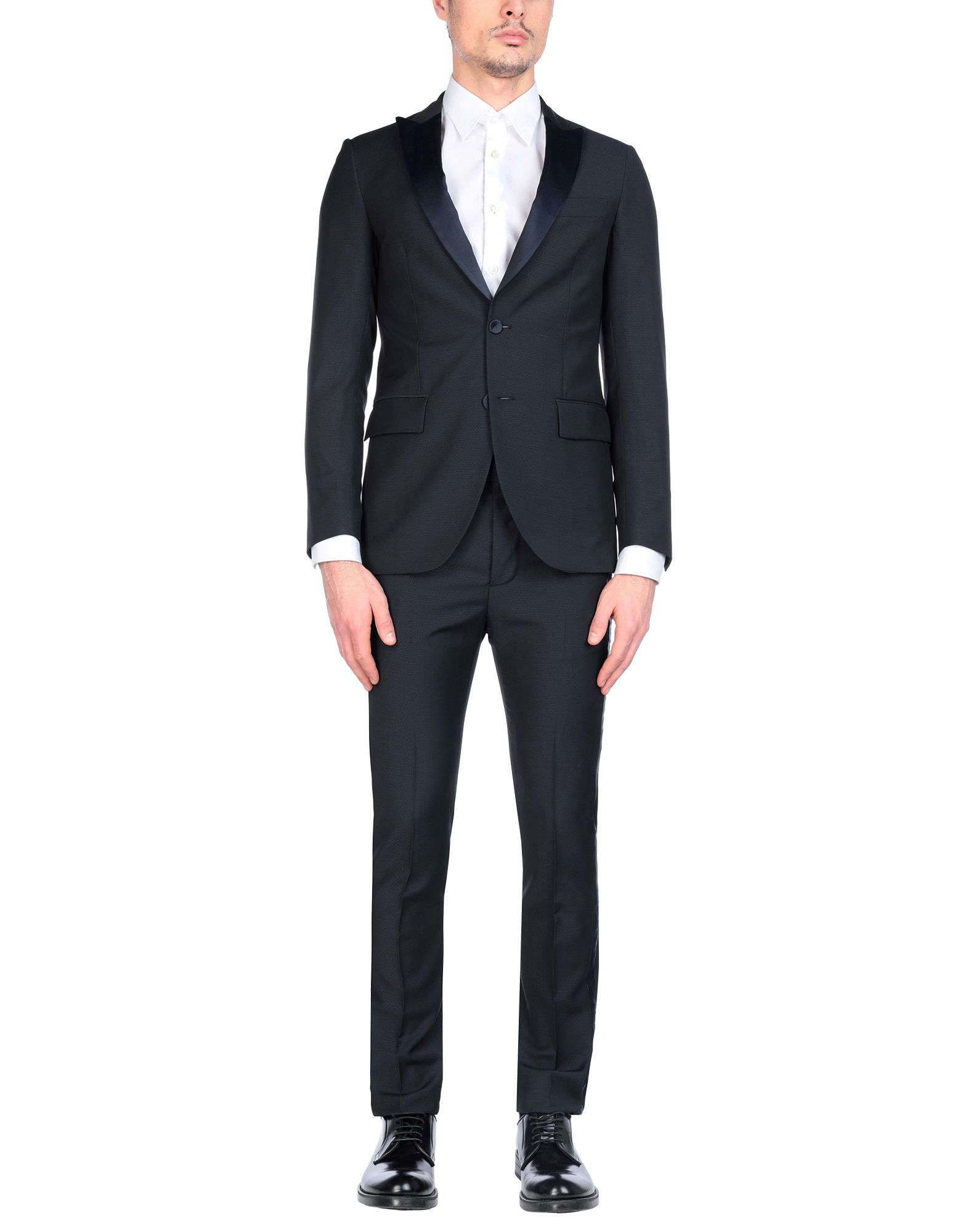 《送料無料》MAURO GRIFONI メンズ スーツ ブラック 46 バージンウール 100%