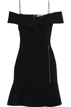 ALICE + OLIVIA Dash cold-shoulder zip-embellished cady mini dress