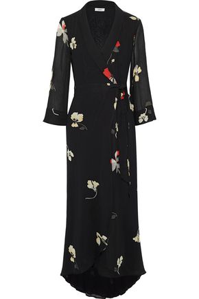 GANNI Lorita floral-print georgette maxi wrap dress