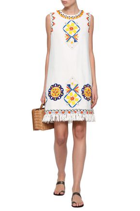 tory burch white linen dress