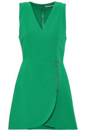 ALICE + OLIVIA Lennon zip-detailed crepe mini dress