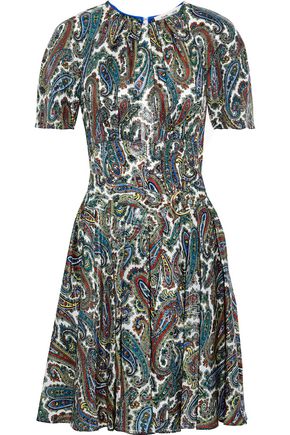 Barton metallic printed silk-blend dress | DIANE VON FURSTENBERG | Sale ...