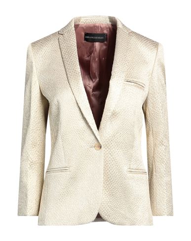 Woman Blazer Beige Size 4 Polyester, Polyamide, Metallic fiber