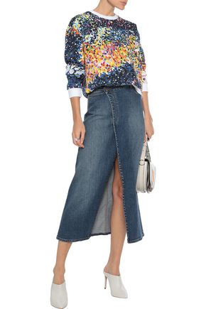 Click to view more detailed imagery on our partner's website Mary Katrantzou Woman Embellished Cotton-Terry Sweatshirt Multicolor