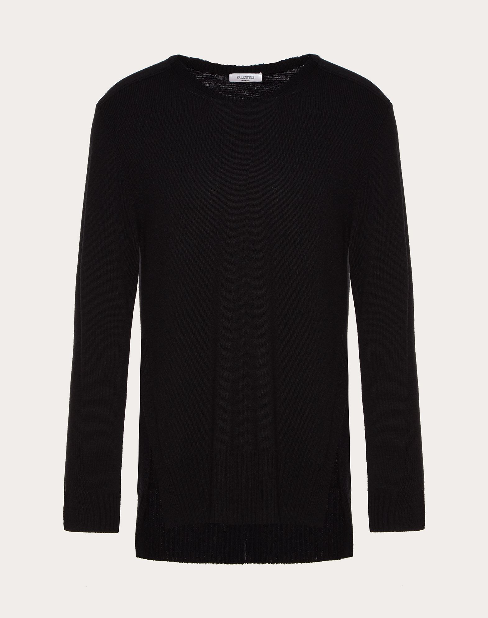 designer black crew neck jumper