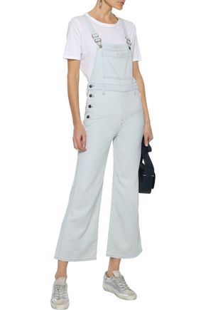 J Brand Woman Cropped Denim Overalls 