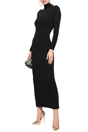 black wool maxi dress