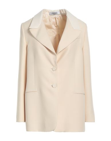 Valentino Garavani Woman Suit Jacket Cream Size 4 Silk, Wool In White