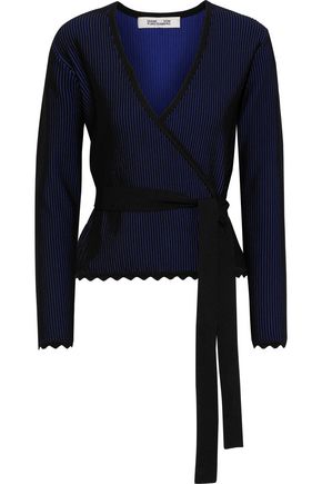 DIANE VON FURSTENBERG Laura ribbed jacquard-knit wrap top