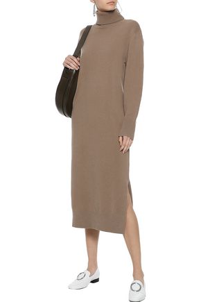 Click to view more detailed imagery on our partner's website Joseph Woman Sally Wool-blend Turtleneck Midi Dress Mushroom