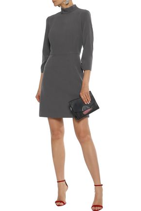 Click to view more detailed imagery on our partner's website Milly Woman Kendall Cutout Ruched Cady Mini Dress Dark Gray