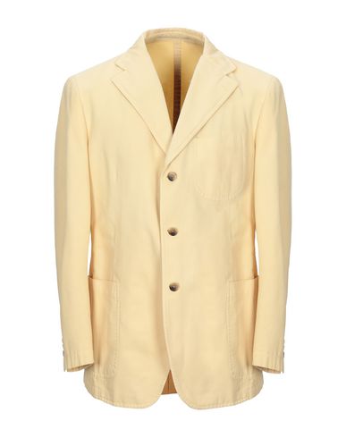 Raffaele Caruso Sartoria Parma Man Suit Jacket Light Yellow Size 42 Cotton