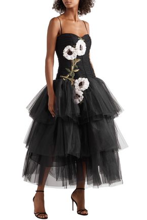marchesa floral tulle gown