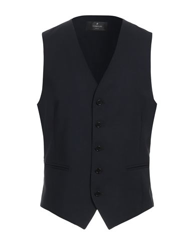 Shop Tombolini Man Tailored Vest Midnight Blue Size 46 Virgin Wool, Lycra