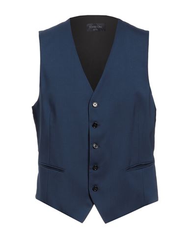 Man Tailored Vest Navy blue Size 40 Virgin Wool, Lycra