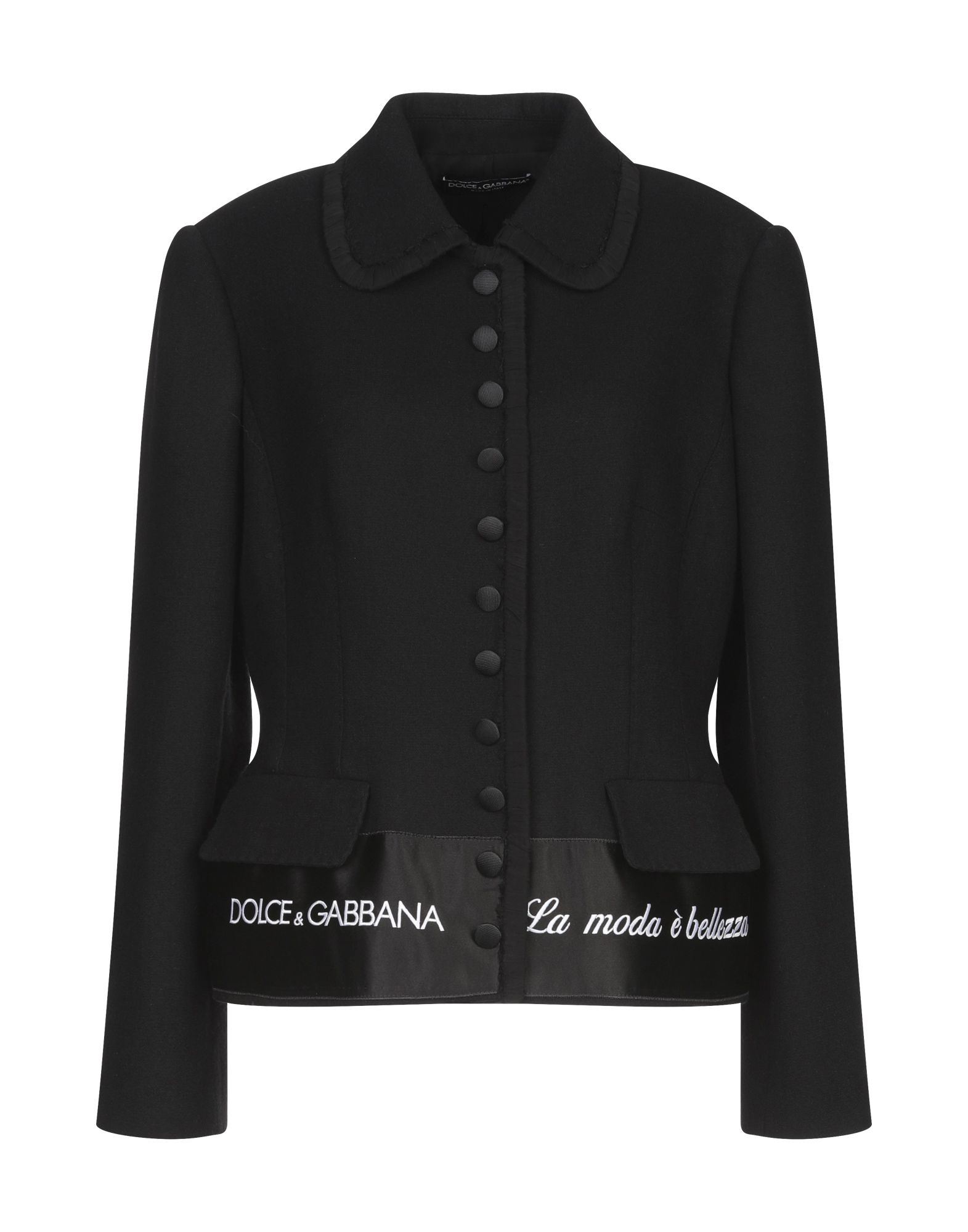 《セール開催中》DOLCE & GABBANA レディース テーラードジャケット ブラック 38 バージンウール 70% / ナイロン 17% / シルク 10% / ポリウレタン® 3%