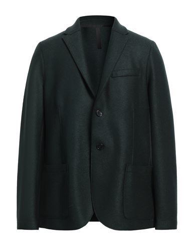 Shop Harris Wharf London Man Blazer Dark Green Size 42 Virgin Wool