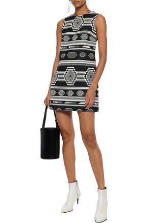 ALICE AND OLIVIA CLYDE PRINTED COTTON MINI DRESS,3074457345620744022