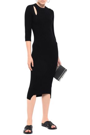 Click to view more detailed imagery on our partner's website Joseph Woman Norma Cutout Ribbed-knit Dress Black