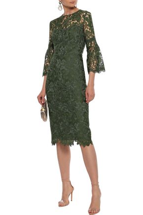 army green lace dress