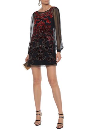 Alberta Ferretti SS1998 Sheer Embroidered Two-Piece Set – Neutral