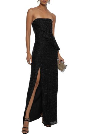 halston black gown
