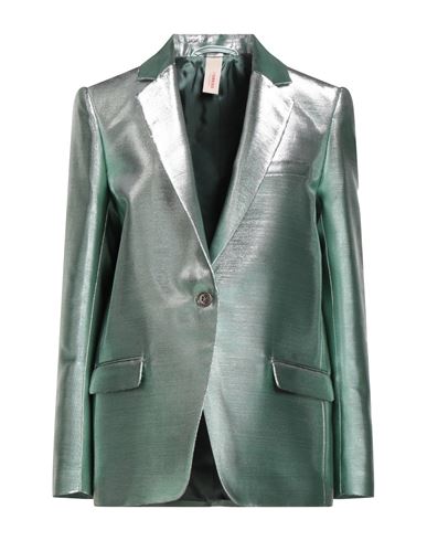 Indress Woman Blazer Green Size 4 Acetate, Cotton, Polyester In Green