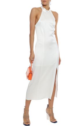 Alice And Olivia Alice + Olivia Regina Halter Midi Dress In Off White |  ModeSens
