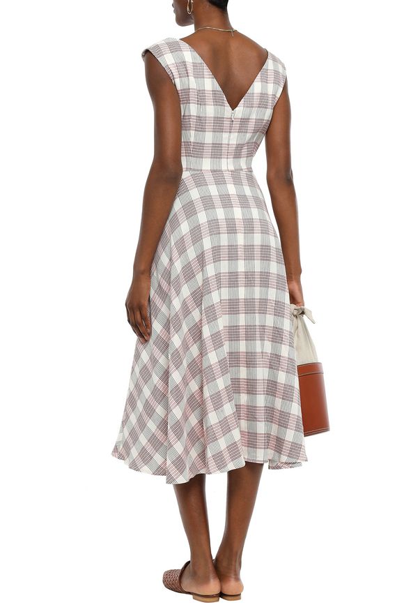 Checked woven midi dress | VERONICA BEARD | Sale up to 70% off | THE OUTNET