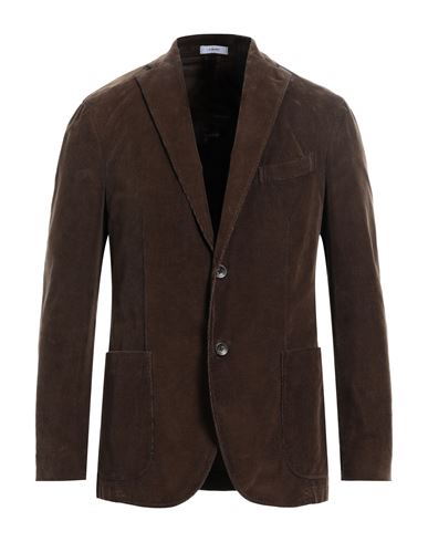Boglioli Man Suit Jacket Dark Brown Size 44 Cotton, Elastane