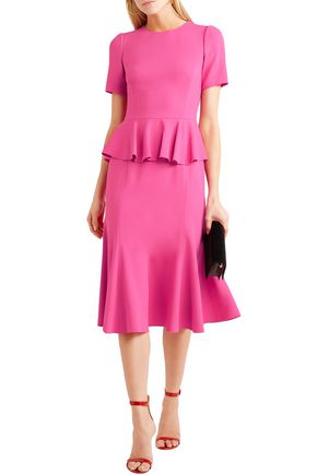 Click to view more detailed imagery on our partner's website Dolce & Gabbana Woman Ruffled Cady Peplum Dress Pink