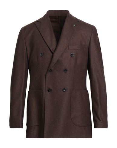 Laboratori Italiani Man Suit Jacket Dark Brown Size 42 Wool, Polyamide