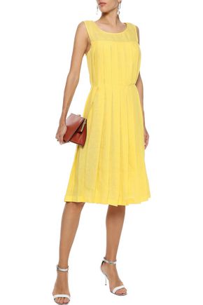 Click to view more detailed imagery on our partner's website Mansur Gavriel Woman Pleated Linen Dress Yellow