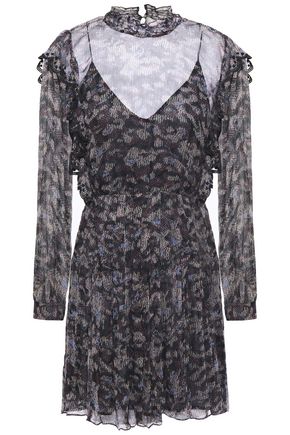 IRO Tinkle layered printed georgette mini dress