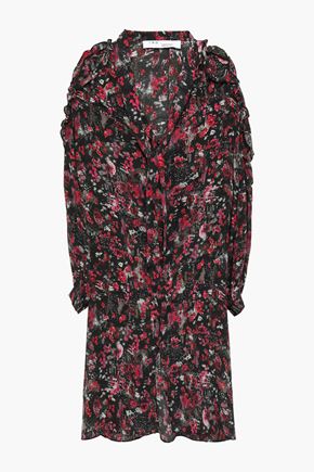 IRO Equip cutout printed silk-crepe dress