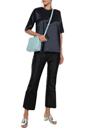 Click to view more detailed imagery on our partner's website Mansur Gavriel Woman Textured Satin-Will Top Midnight Blue