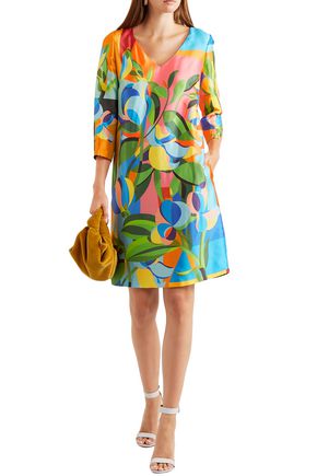 Mary Katrantzou Shea Printed Satin-faille Mini Dress In Multicolor