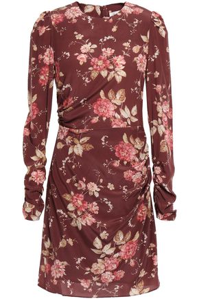 ZIMMERMANN Ruched floral-print stretch-crepe mini dress