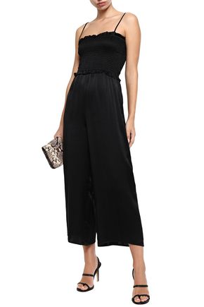 CAMI NYC THE KYLA CROPPED SHIRRED SILK-CHARMEUSE JUMPSUIT,3074457345621261951