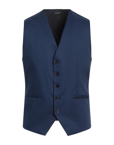 Man Tailored Vest Midnight blue Size 38 Cotton, Elastane