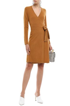 Diane Von Furstenberg Woman New Linda Cashmere Wrap Dress Camel | ModeSens