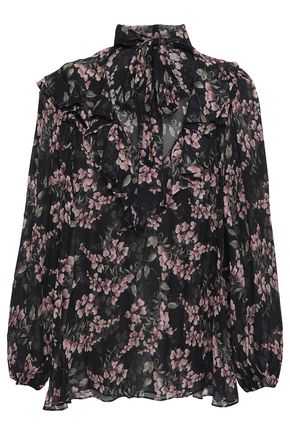 ZIMMERMANN Pussy-bow floral-print georgette blouse