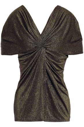 SID NEIGUM Twist-front metallic jersey top