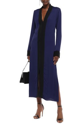 Haider Ackermann Satin-crepe Midi Dress In Blue