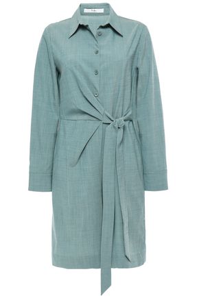 Click to view more detailed imagery on our partner's website Tibi Woman Wrap-effect Stretch-wool Playsuit Grey Green